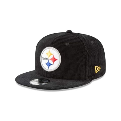 Black Pittsburgh Steelers Hat - New Era NFL Corduroy 9FIFTY Snapback Caps USA2749658